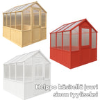 POHJOLA GARDEN Puinen kasvihuone, kattoikkuna, 5mm paneeli