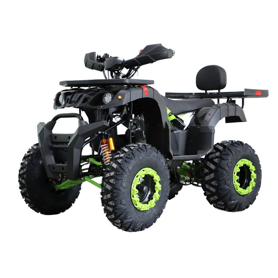 Mönkijä 250cc – 4+R-växellåda, 80 km/h, 150 kg lastkapacitet, svart-grön