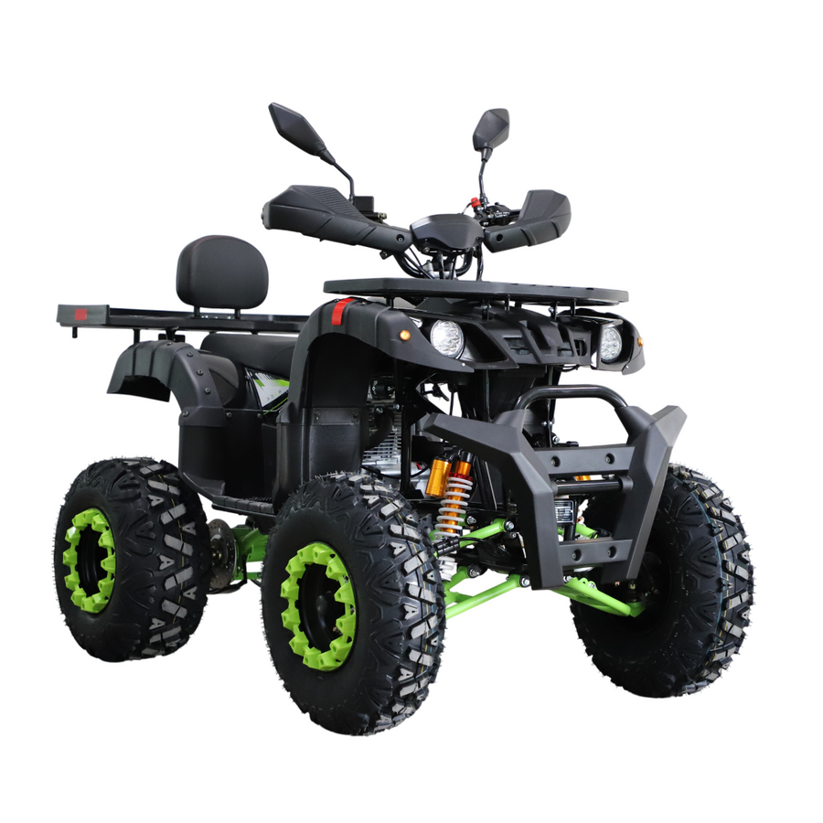 Mönkijä 250cc – 4+R-växellåda, 80 km/h, 150 kg lastkapacitet, svart-grön