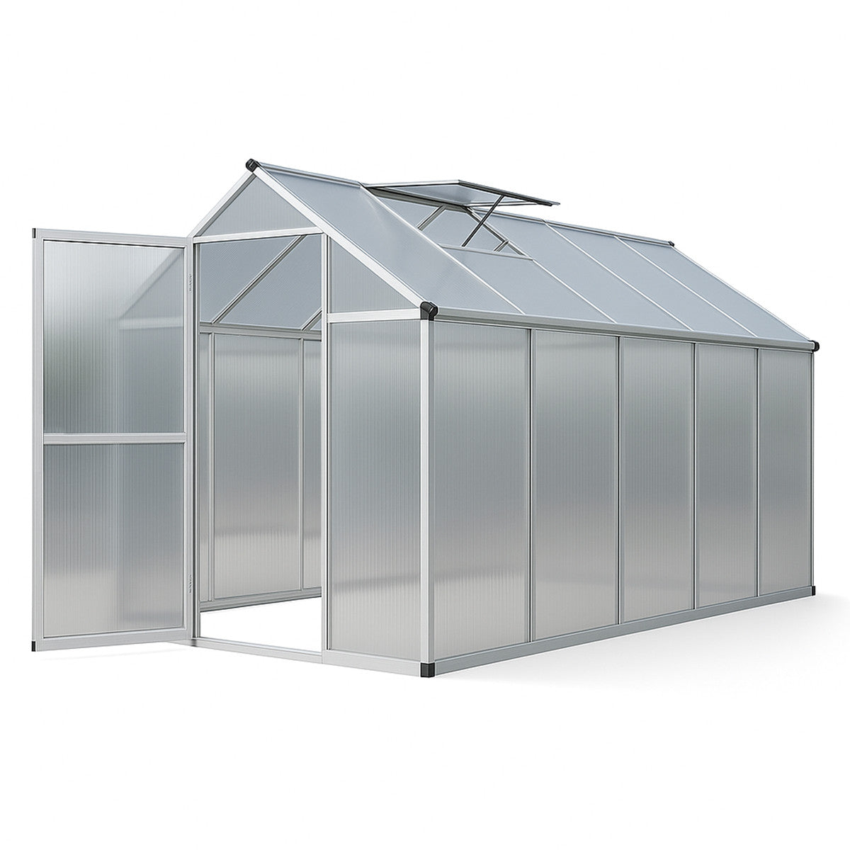 POHJOLA GARDEN Kasvihuone 5,4m2 + Sokkeli & Rännit, Extra kestävä 600g/m2 kennolevy