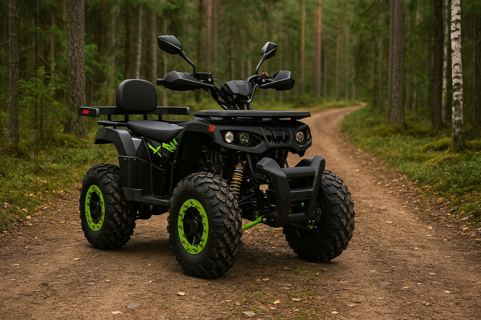 POHJOLA MOTORS Mönkijä 250CC, 4-Tahtimoottori, 4+R, Musta/Vihreä