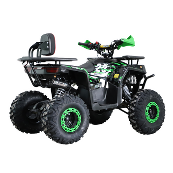 Barnmoped 125cc – halvautomatisk, 3+1 växlar, 65 km/h, svart-grön