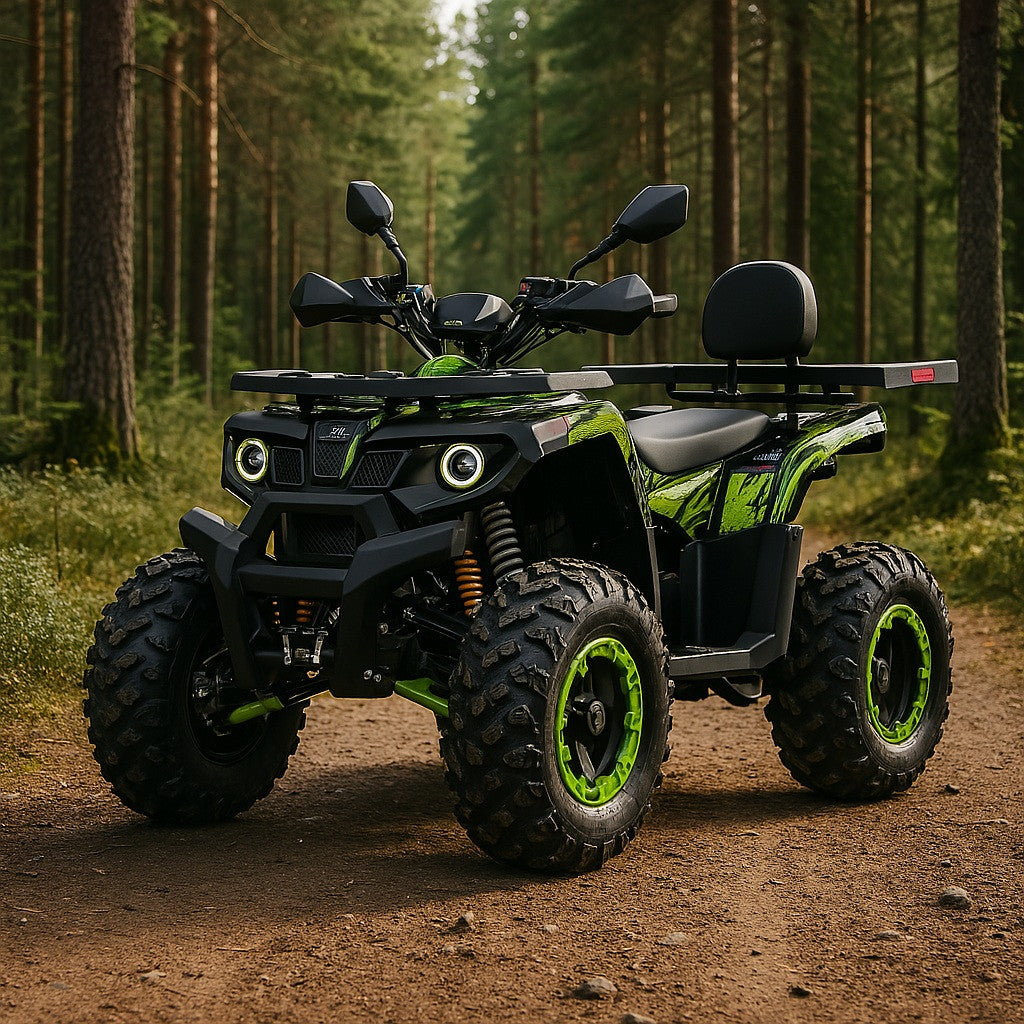 POHJOLA MOTORS Mönkijä 180CC 4-tahti, Automaatti, Sähköstartti, Musta Vihreä