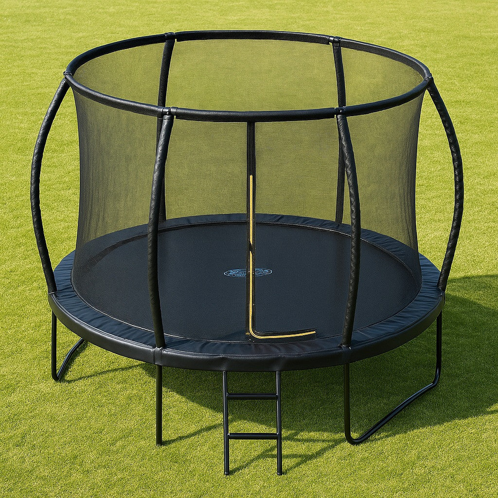 POHJOLAPULSE SPORTS LUXUS Trampoliini Ø 360cm Turvaverkolla MUSTA EDITION