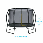 POHJOLAPULSE SPORTS LUXUS Trampoliini Ø 427cm Turvaverkolla MUSTA EDITION