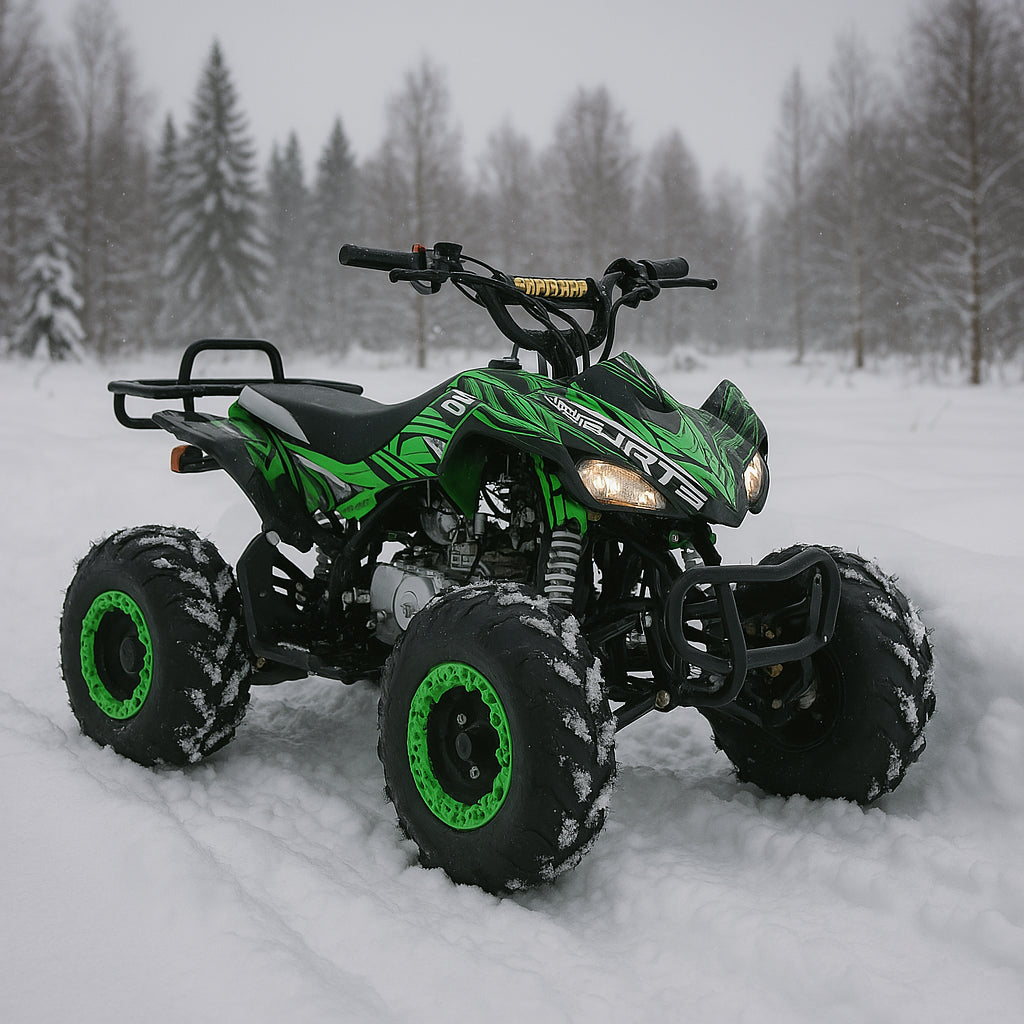 POHJOLA MOTORS Lasten Mönkijä 4-tahti, 110CC, Puoliautomaatti, Musta/Vihreä