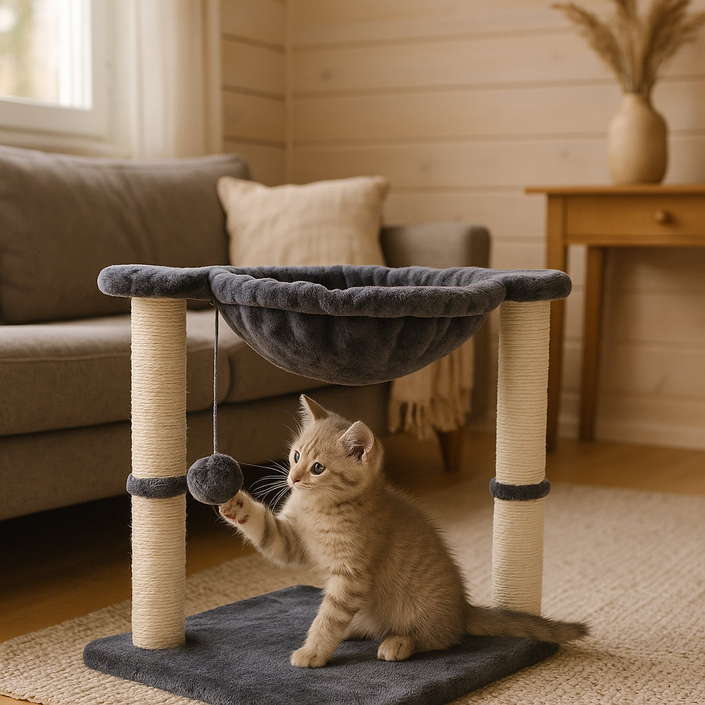 POHJOLAN LEMMIKKITARVIKE Kissan kiipeily-/raapimispuu 50 cm, tumman harmaa