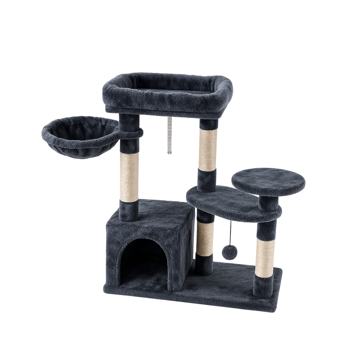 POHJOLAN LEMMIKKITARVIKE Kissan kiipeily-/raapimispuu 83 cm, tumman harmaa