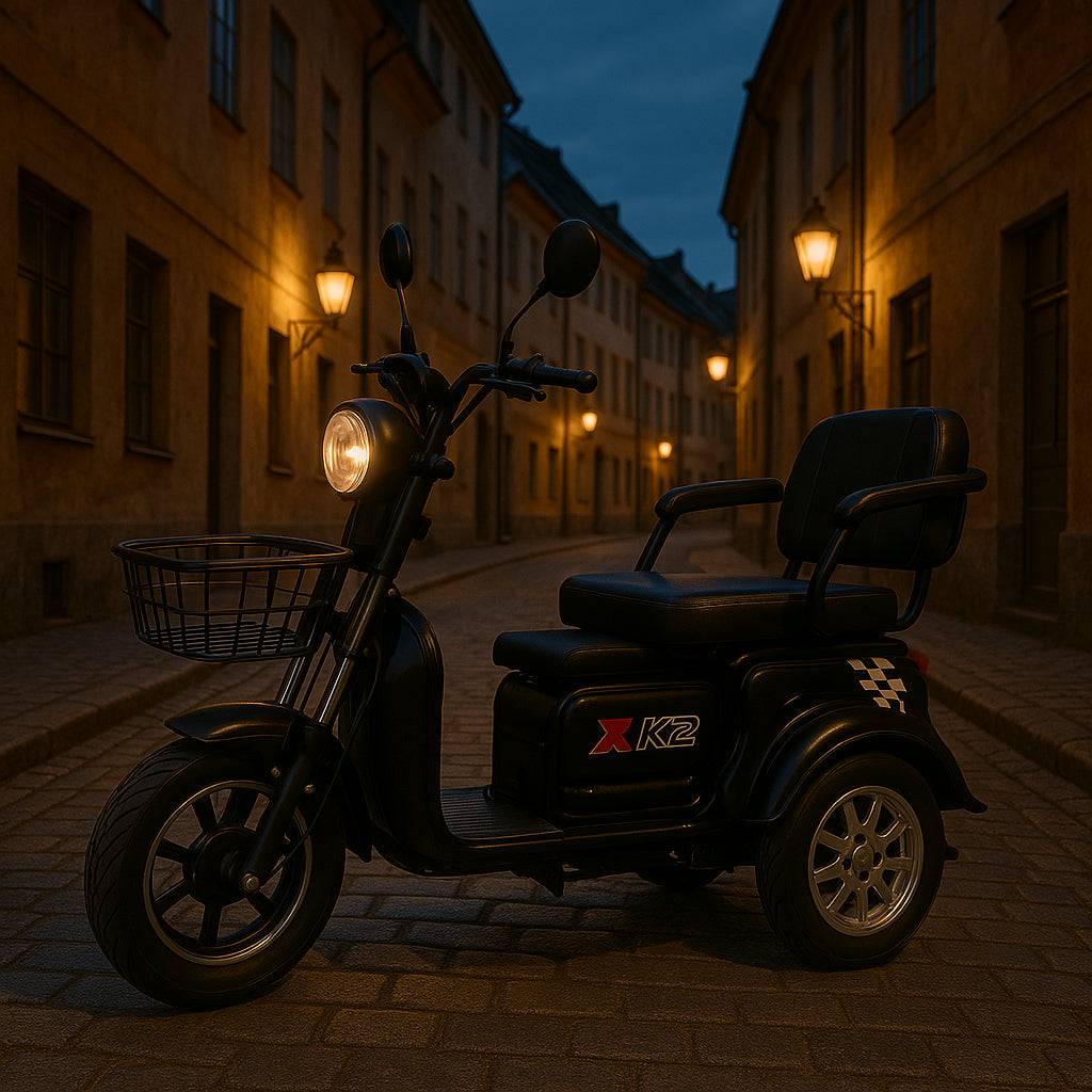 OUTLET! POHJOLA MOTORS Senioriskootteri 1000W, 16km/h, 48V20AH, Musta