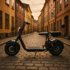 POHJOLA MOTORS Sähköskootteri DUO 1000W, 25km/h, 60V12AH Tupla-akuilla Musta