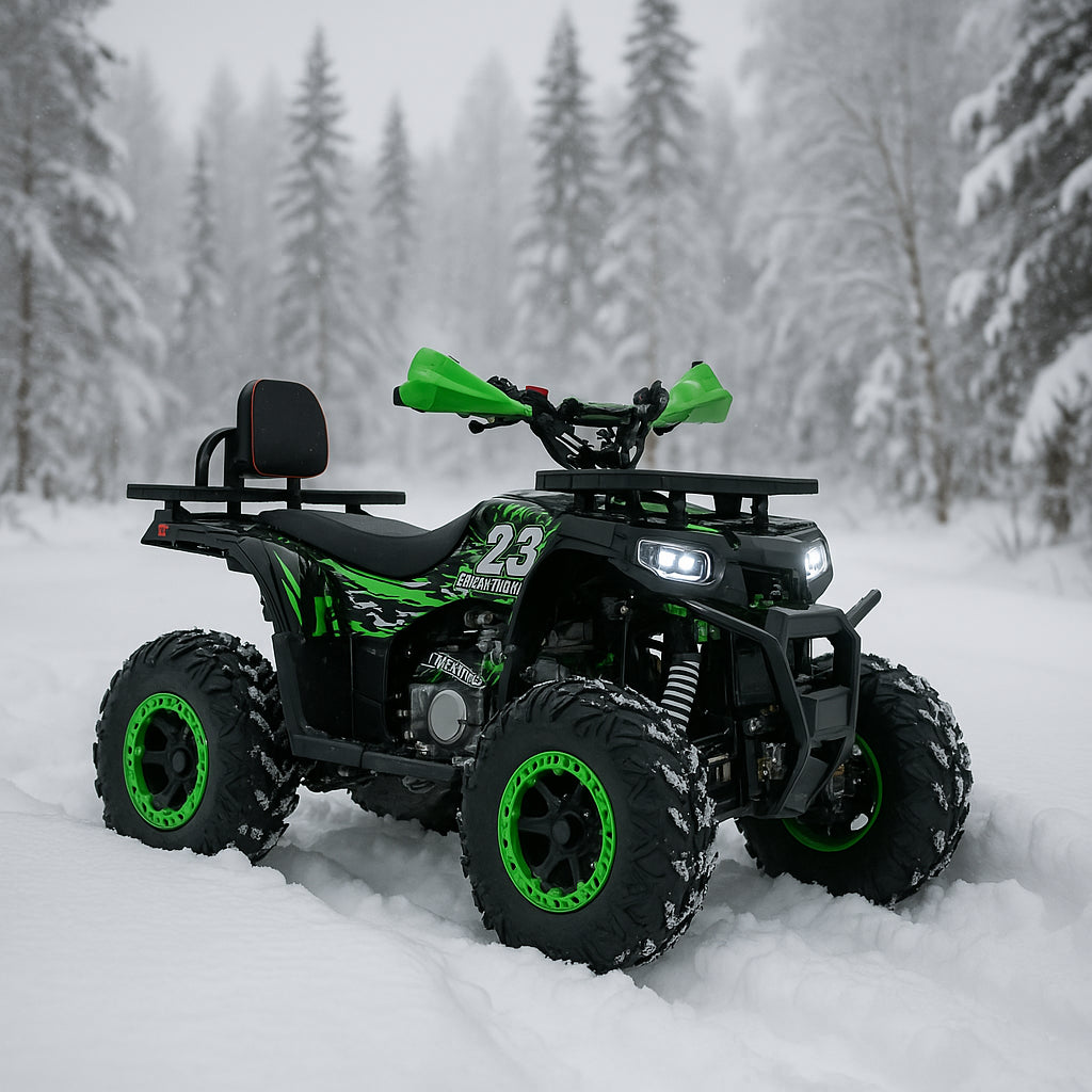 POHJOLA MOTORS Lasten minimönkijä 125CC, Puoliautomaatti, Musta/vihreä