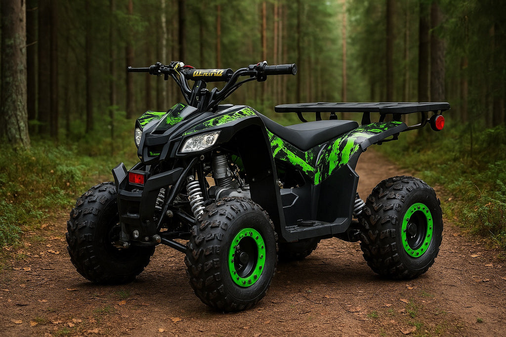 POHJOLA MOTORS Lasten Minimönkijä 110CC täysautomaatti, Musta/vihreä