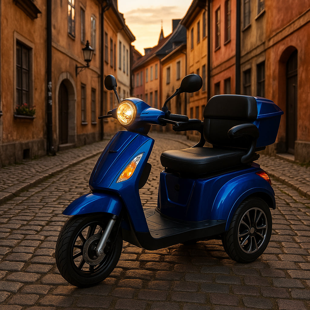 POHJOLA MOTORS Senioriskootteri Varashälyttimellä 1000W, 25km/h, 48V20AH, Sininen