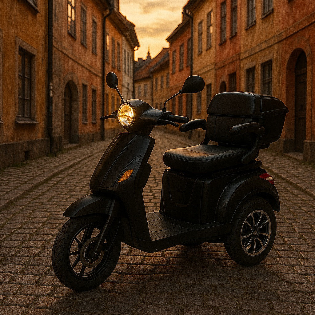 POHJOLA MOTORS Senioriskootteri Varashälyttimellä 1000W, 25km/h, 48V20AH, Musta