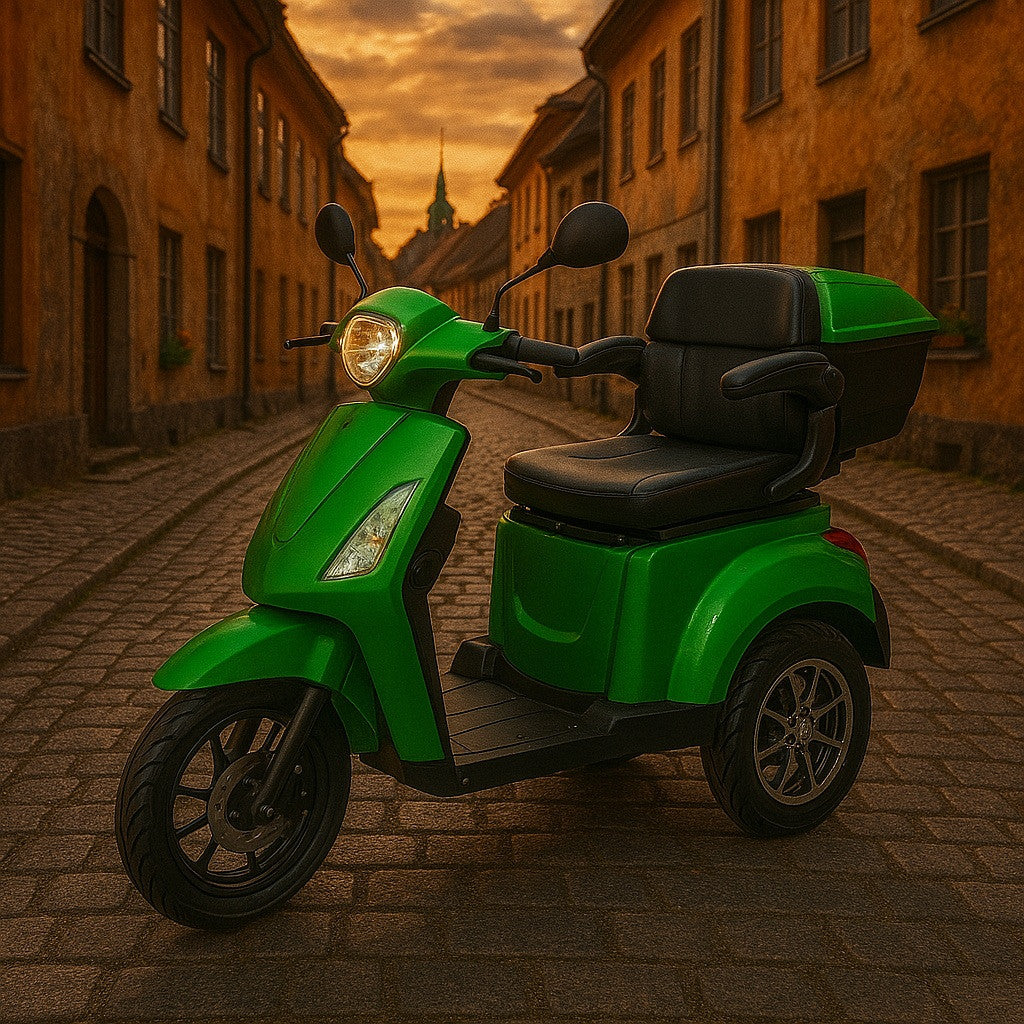 POHJOLA MOTORS Senioriskootteri Varashälyttimellä 1000W, 25km/h, 48V20AH, Vihreä