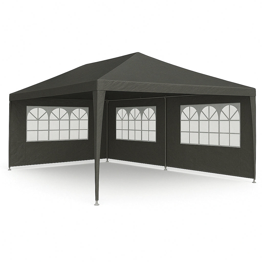 POHJOLA GARDEN Juhlateltta / Paviljonki irrotettavilla sivuilla 3x6m PE, harmaa