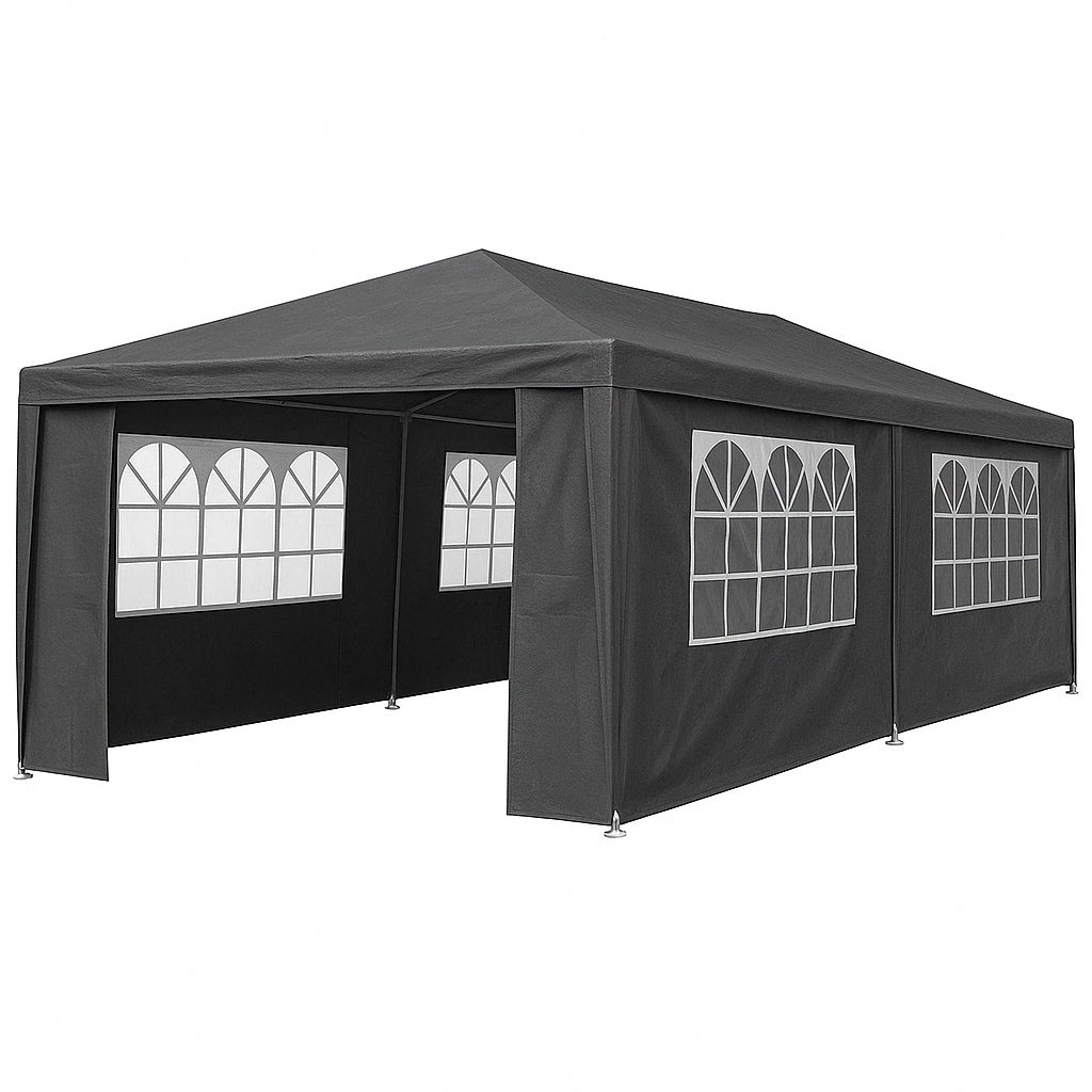 POHJOLA GARDEN Juhlateltta / Paviljonki irrotettavilla sivuilla 3x6m PE, harmaa