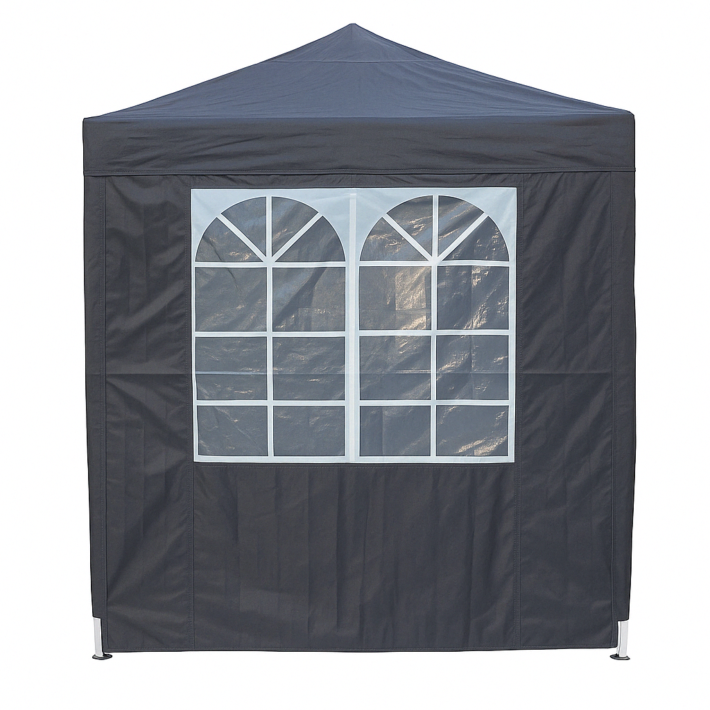 Pop-up festtält 2 x 2 m – avtagbara sidoväggar, 210D Oxford-tyg, antracit