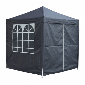 Pop-up festtält 2 x 2 m – avtagbara sidoväggar, 210D Oxford-tyg, antracit