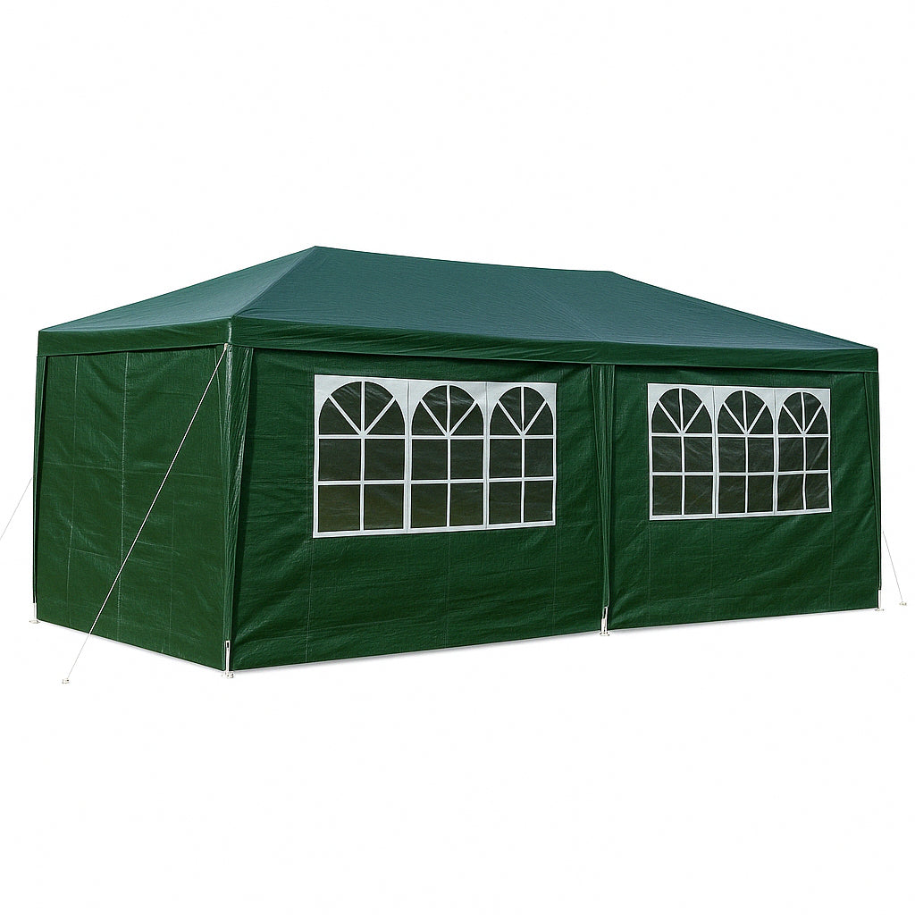 POHJOLA GARDEN Juhlateltta / Paviljonki irrotettavilla sivuilla 3x6m PE, Vihreä