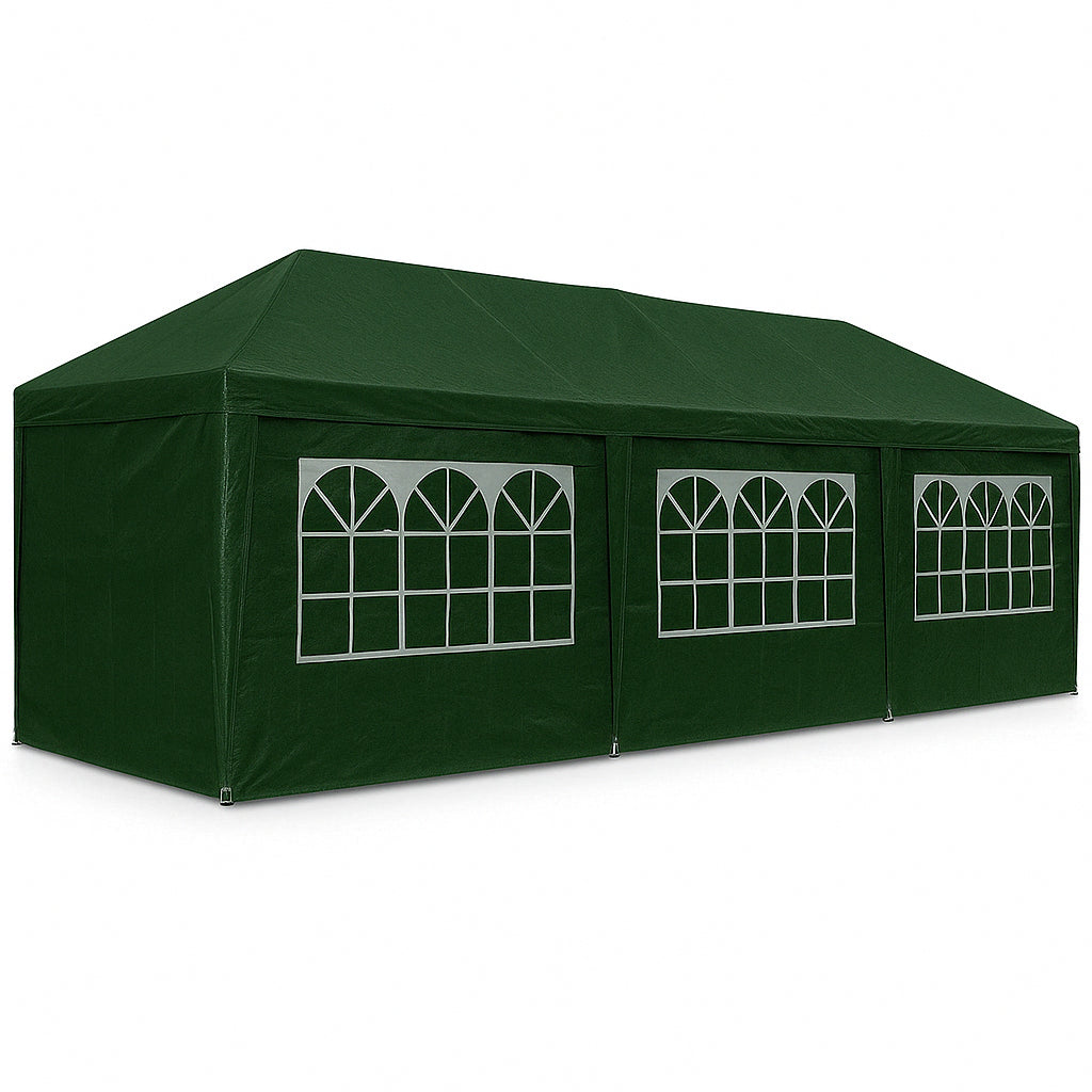 POHJOLA GARDEN Juhlateltta / Paviljonki irrotettavilla sivuilla 3x9m PE, Vihreä