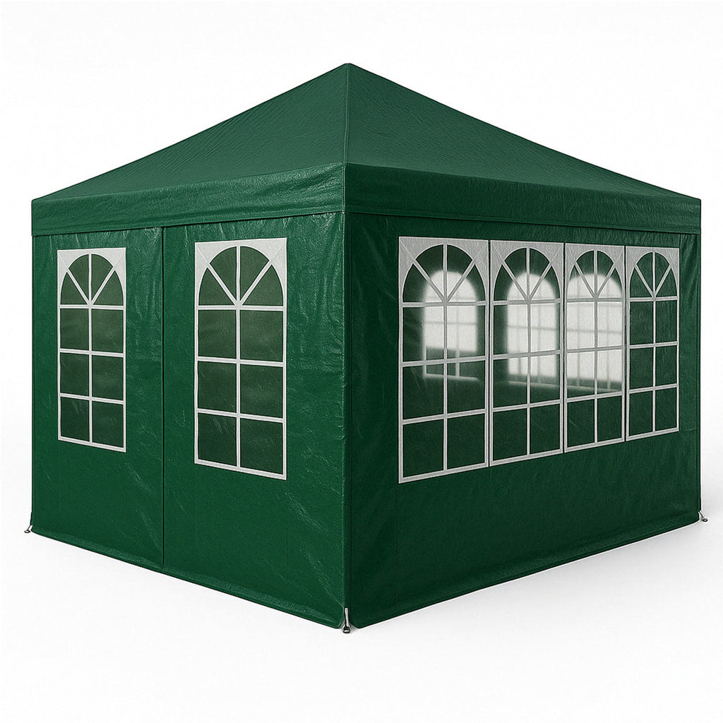 POHJOLA GARDEN Juhlateltta / Paviljonki irrotettavilla sivuilla 3x4m PE, vihreä