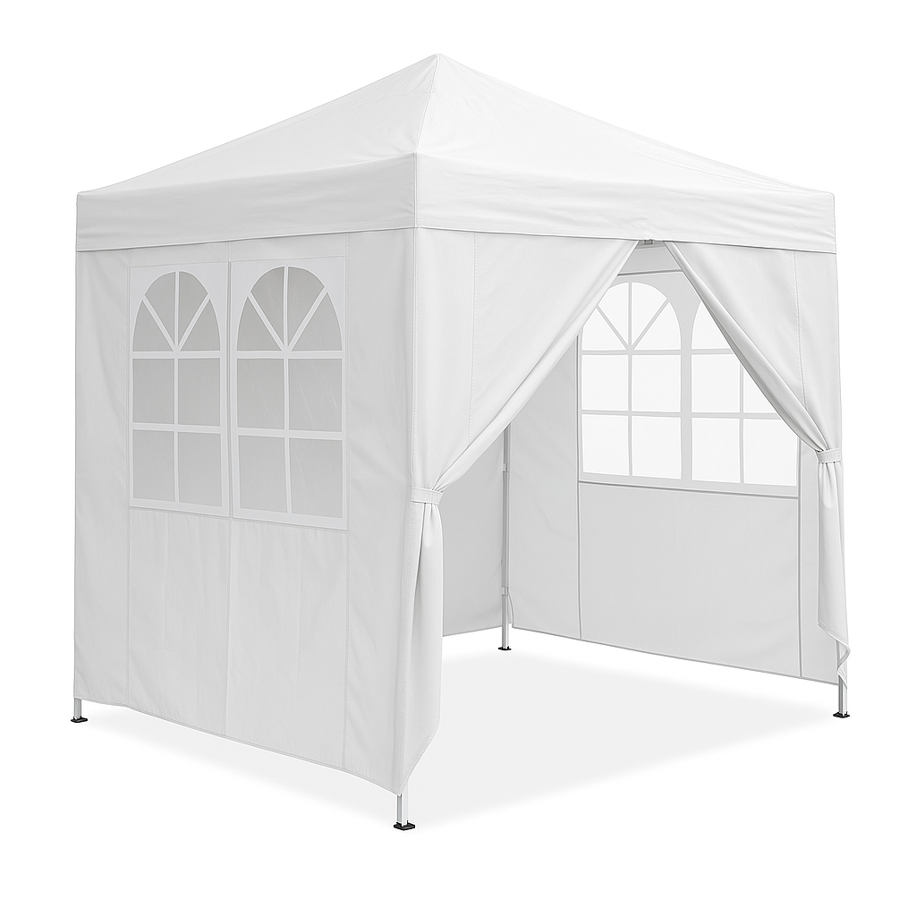 Pop-up festtält 2 x 2 m – avtagbara sidoväggar, 210D Oxford-tyg, bärväska