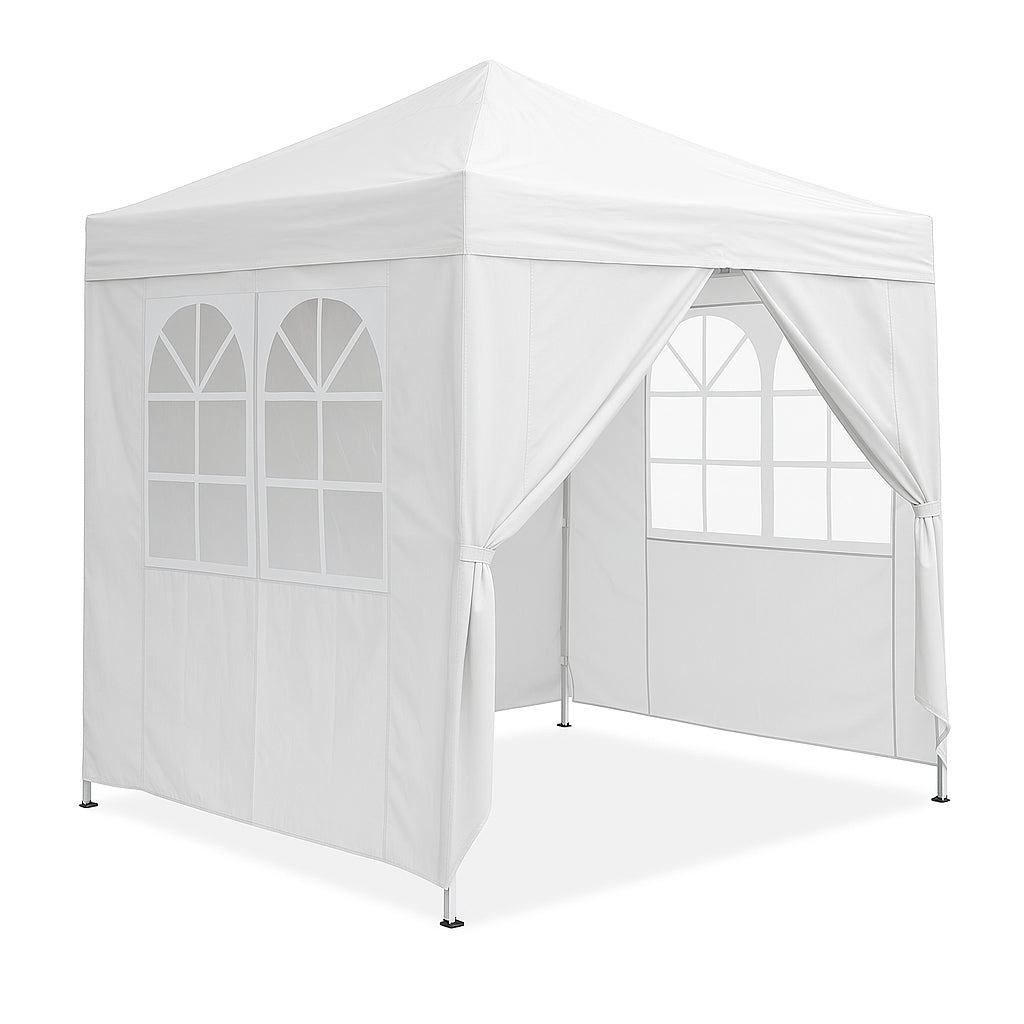 POHJOLA GARDEN POP-UP Juhlateltta Irrotettavilla Sivuseinillä, 2 x 2 m, valkoinen