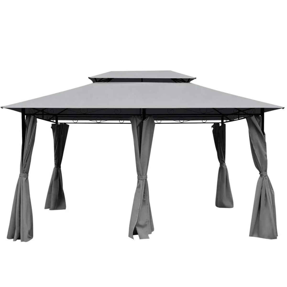 POHJOLA GARDEN JARMO Pihapaviljonki 3x4m / Paviljonki Katos Terassille ja Pihalle, Vihertävän Harmaa