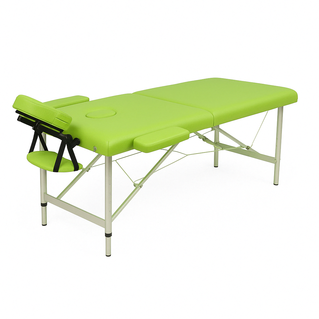 Hierontapöytä 195 x 70 cm, vihreä – 2-vyöhykkeinen, 225 kg, alumiinirunko