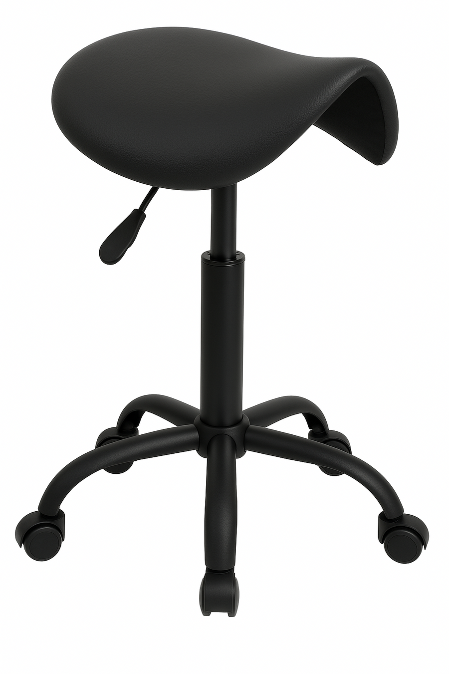 Satulatuoli – korkeudensäätö 48–61,5 cm, kantavuus 150 kg, pyörällinen