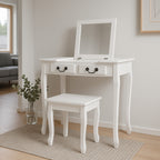 Pohjola Indoor Meikkipöytä Peilillä & jakkaralla AVIVA, 80 x 40 x 111 cm, Valkoinen
