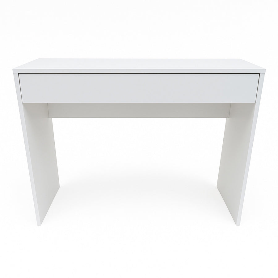 Sminkbord 91 x 35 x 76 cm – bred låda, vit, kompakt storlek