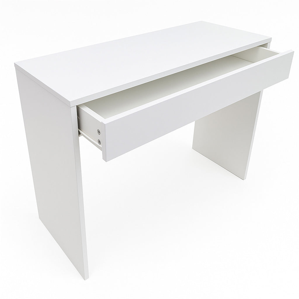 Pohjola Indoor Moderni Meikkipöytä / Työpöytä Leveällä Laatikolla, 91 x 35 x 76 cm, Valkoinen