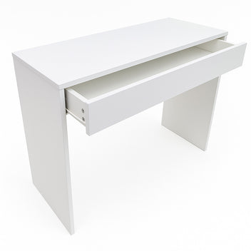 Sminkbord 91 x 35 x 76 cm – bred låda, vit, kompakt storlek