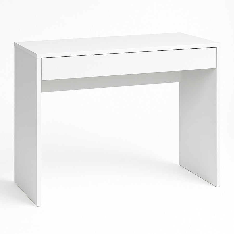 Sminkbord 91 x 35 x 76 cm – bred låda, vit, kompakt storlek