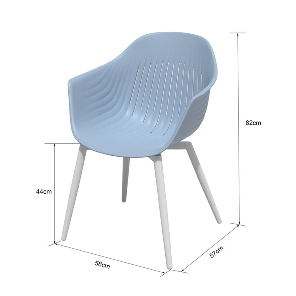 BALLENA trädgårdsstolsats, 4 st, återvunnen plast, blå