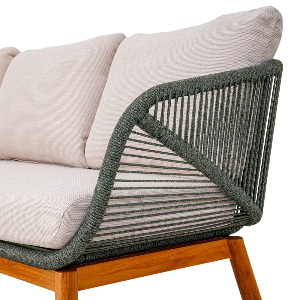 AURO ulkosohvaryhmä, kulmasohva + 2 nojatuolia + 2 pöytää, beige