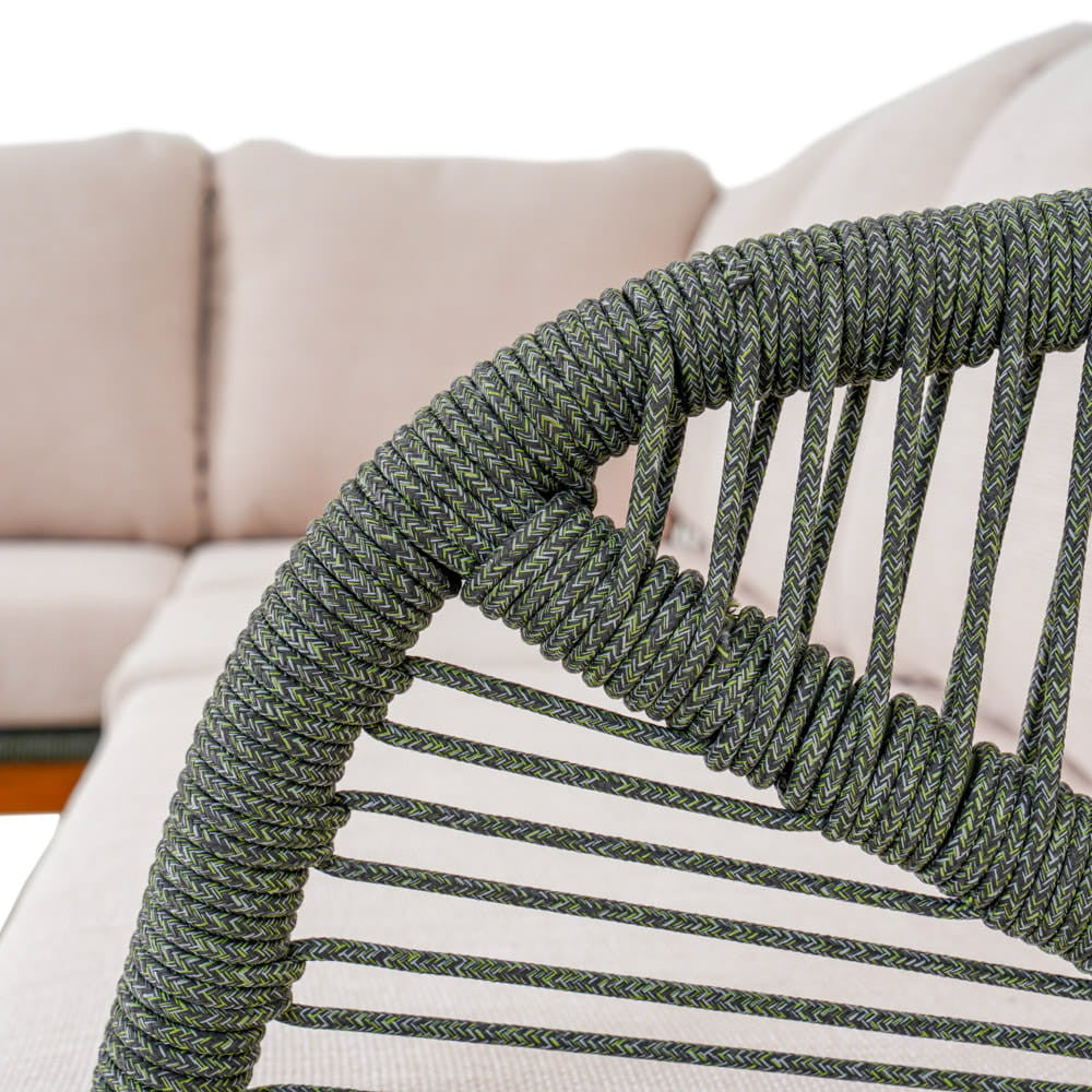 AURO ulkosohvaryhmä, kulmasohva + 2 nojatuolia + 2 pöytää, beige