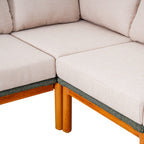 AURO ulkosohvaryhmä, kulmasohva + 2 nojatuolia + 2 pöytää, beige