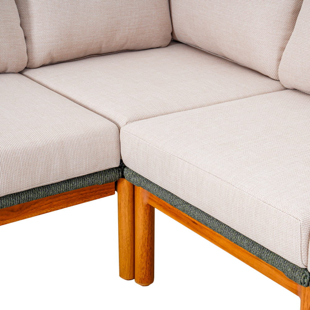 AURO ulkosohvaryhmä, kulmasohva + 2 nojatuolia + 2 pöytää, beige