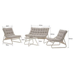 CLOUD oleskeluryhmä ulos, sohva, pöytä ja 2 tuolia, beige