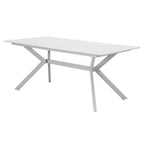 BALLENA puutarhapöytä 180x100cm, alumiini/lasi, valkoinen