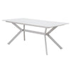 BALLENA puutarhapöytä 180x100cm, alumiini/lasi, valkoinen