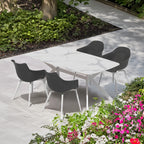 BALLENA puutarhapöytä 180x100cm, alumiini/lasi, valkoinen