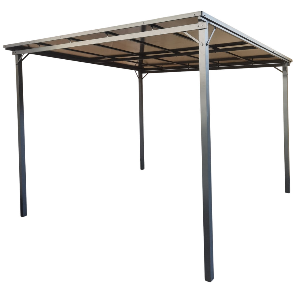 Pohjola Garden Pergola/Puutarhakatos 3x3m, PC katto, Harmaa