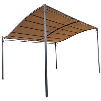 Paviljong 3 x 4 m – vågformad tak, stålram, 180 g polyesterduk, beige
