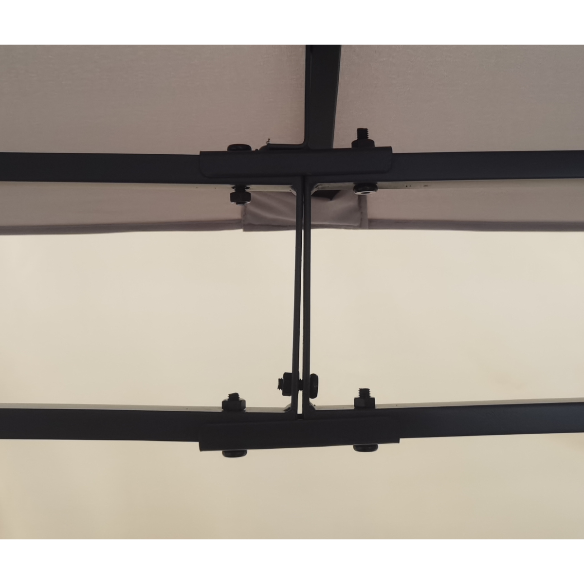 Paviljong 3 x 3 m – sidogardiner, ventilationstak, Ø 48 mm stålstolpar, grå