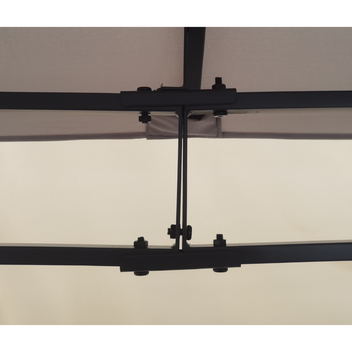 Paviljong 3 x 3 m – sidogardiner, ventilationstak, Ø 48 mm stålstolpar, grå