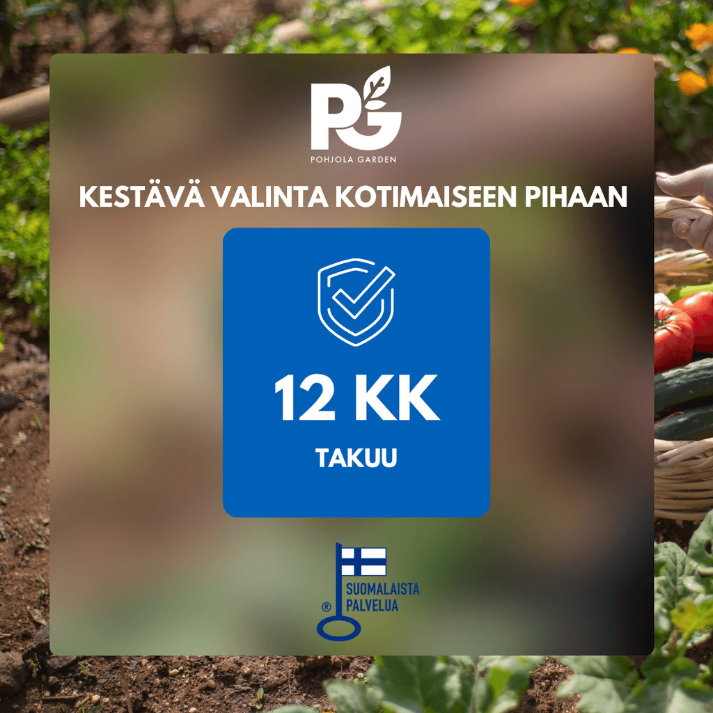 POHJOLA GARDEN Seinäkasvihuone 180 x 55cm, 4mm 610g/m2 Kennolevyt, musta